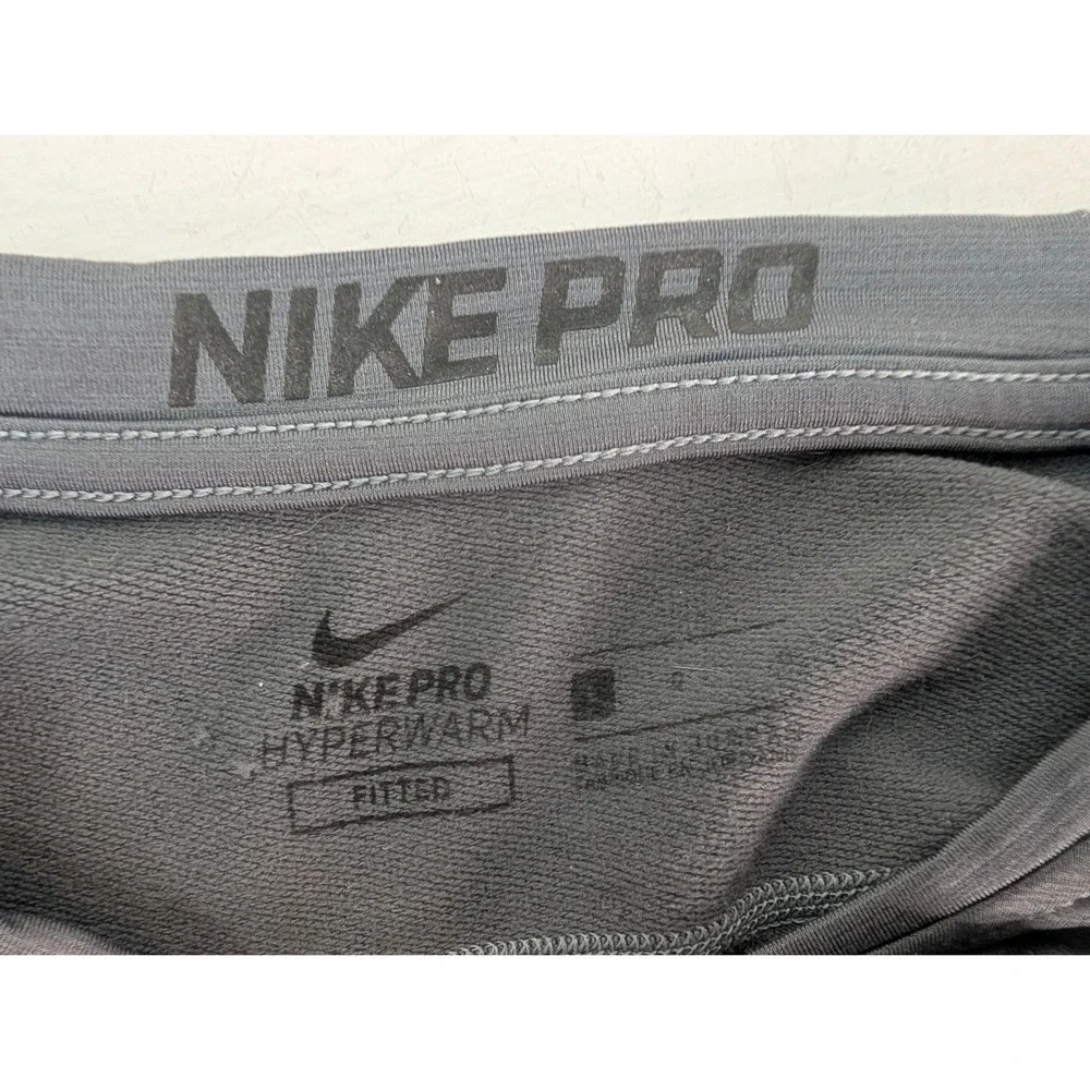 Nike Pro Hyperwarm Fitted Sleeve Training Top Men's Large‎ Gray Pullover Stretch